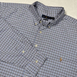 Ralph Lauren Hemd Herren 3XB Blau Gingham Kariert Stretch Oxford Button Down - Bild 1 von 9