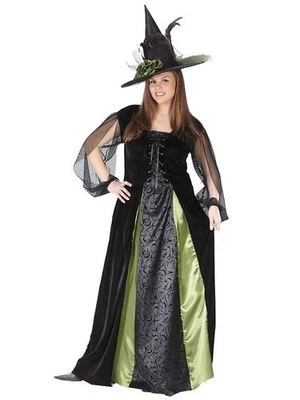 Women's Plus Goth Maiden Witch, Black, 16W-24W Costume - Imagem 1 de 3