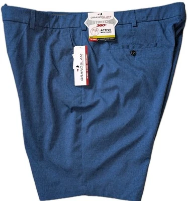 GRAND SLAM PERFORMANCE Men's Stretch 360° Blue Shorts - Size 44 Tall - Image 1 of 4