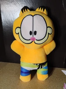 10" Standing Plush Garfield Wearing Beach Shorts Stuffed Animal - Picture 1 of 3