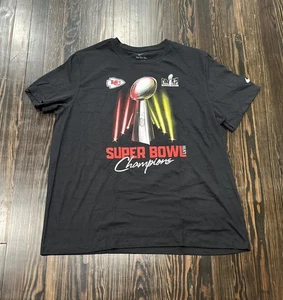 Nike Kansas City Chiefs Super Bowl T Shirt Uomo 2XL Nero Cotone - Foto 1 di 4