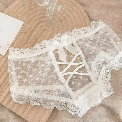 Bragas Japonesas Dulces Niñas Lazo de Encaje Calzoncillos Bragas Transparentes Bragas Foto 1 de 4