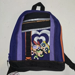 Vintage Cartoon Network Powerpuff Girls Mini Backpack Bag Purple Black Y2K 2000 - Picture 1 of 4