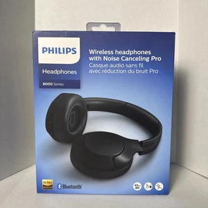 Philips H8506 Over-Ear Wireless Headphones with Noise Cancellation (ANC), Black - Picture 1 of 8