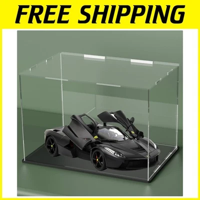 Elegant Acrylic Display Case with Black Stand for 1:18 Diecast Models - 13x6.... - Image 1 of 4