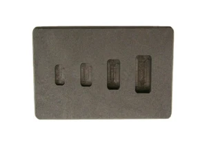 1-2-5-10 Gramm hochdichte Graphit Goldbarren Form 4 Hohlräume - Silber Kupfer - Bild 1 von 5