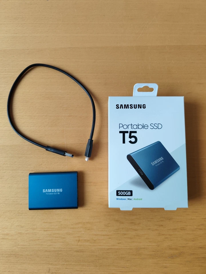Samsung MU-PA500B/EU Portable SSD T5 500 GB - Blau TOP *NEUWERTIG* - Bild 1 von 4