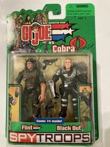 G.I. Joe vs. Cobra Flint vs Black Out SPY Troops 2003 Hasbro 3 3/4 NEW Gijoe - Picture 1 of 1