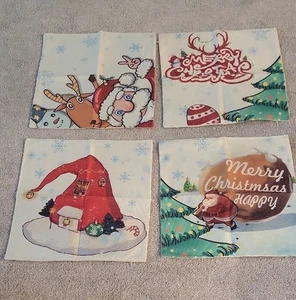 JUEGO DE 4 FUNDAS DE ALMOHADA NAVIDAD, 17” NUEVAS 🎄 - Imagen 1 de 6