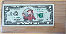 Jeff Gillette Signed Curious George $2 Dollar Bill xx/100 Monkey Pox with COA