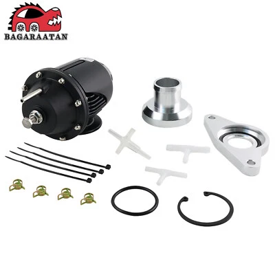 Black Blow Off Valve & SSQV BOV Adapter Flange For 2002-2007 Impreza WRX STI 4D - Image 1 of 4