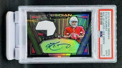 2019 OBSIDIAN KYLER MURRAY GREEN ELECTRIC ETCH ROOKIE AUTO RPA /50 PSA MINT 9 - Image 1 of 4