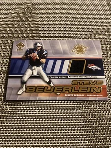 2001 PRIVATE STOCK STEVE BEUERLEIN DENVER BRONCO AUTHENTIC GAME-WORN JERSEY CARD - Picture 1 of 12