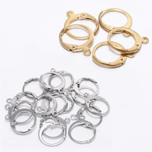 20-50PCS Lever Back Earring Findings 100% Stainless Steel Loo French Ear Clip - Picture 1 of 6