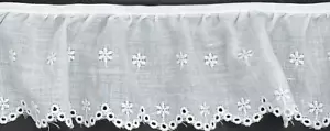 3" white gathered ruffled embroidered eyelet fabric trim 18 yards - Picture 1 of 1