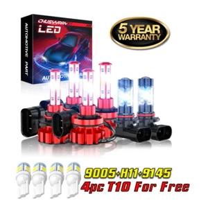 For Dodge RAM 1500 2500 3500 2013 2014 2015 LED Headlights Fog Light Bulbs Combo - Picture 1 of 24