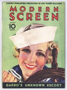 MODERN SCREEN June, 1933 - Rare SALLY EILERS Cover - Gorgeous - Greta Garbo - Picture 1 of 12