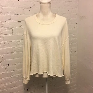 The Great. Cutoff Sweatshirt cropped washed white size 1 - Picture 1 of 7