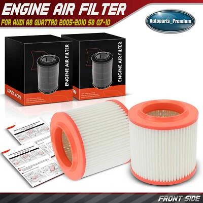 2Pcs New Engine Air Filter for Audi A8 Quattro 05-10 W12 6.0L S8 07-10 V10 5.2L - Image 1 of 4