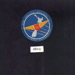 NAC NEW ZEALAND NATIONAL AIRWAYS WINGS OVER NATION BAGGAGE LABEL GLUE STYLE - Picture 1 of 1