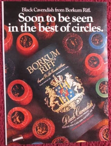1977 BORKUM RIFF Pfeifentabak Druckanzeige ~ Black Cavendish, Dark Kentucky & Burley - Bild 1 von 1