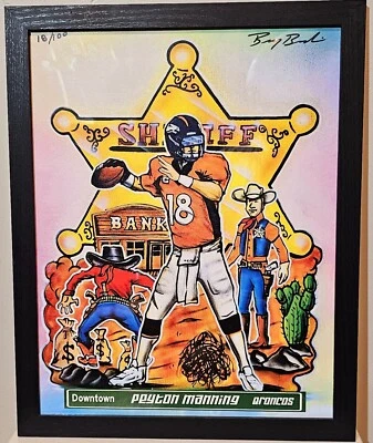 ¡CENTRO DE LA CIUDAD!  Edición Limitada /100 - Obra de Arte - PEYTON MANNING BRONCOS Foto 1 de 3