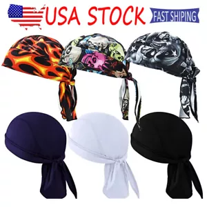 Skull Cap Cooling Dew Rag Sweat Wicking Beanie Cap Colorful Hat for Men Women US - Picture 1 of 32