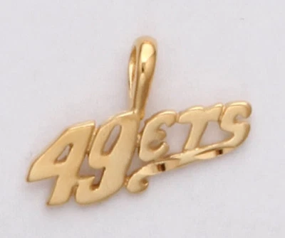 San Francisco 49ers Team Name Necklace Pendant 24k Gold Plated Fan Jewelry - Image 1 of 2