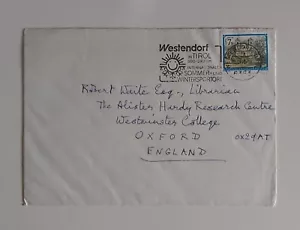 Austra Cover to English Oxford Westminster College Rare Nancy Pictorial Cancls - Picture 1 of 2