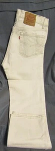 mens CREAM COLORED LEVI 501 JEANS 34X30 GREAT - Picture 1 of 4