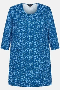 Túnica Ulla Popken para mujer pastel floral tejido columpio bolsillo 812708701 100 % algodón - Imagen 1 de 3