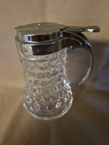 Vintage American by Fostoria Kristall Sirup Spender mit Edelstahl Stop-Drip Deckel - Bild 1 von 4