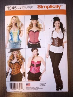 New Simplicity 1345 Corset & Ruffled Shrug Sewing Pattern Sizes 6-8-10-12-14  - Image 1 of 2