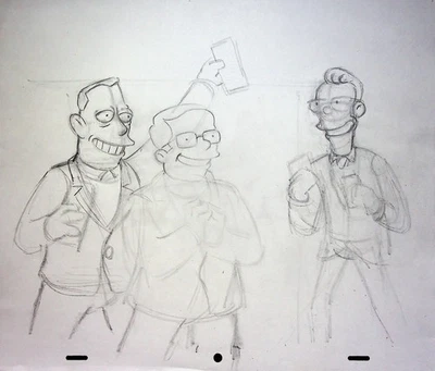The Simpsons Production Hand Drawn Animation Pencil 20th Century Fox - Image 1 of 2