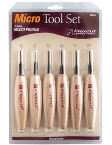 Flexcut Wood Carving Tools 1.5mm Mixed Profile Micro Tool Set Sports - Picture 1 of 2