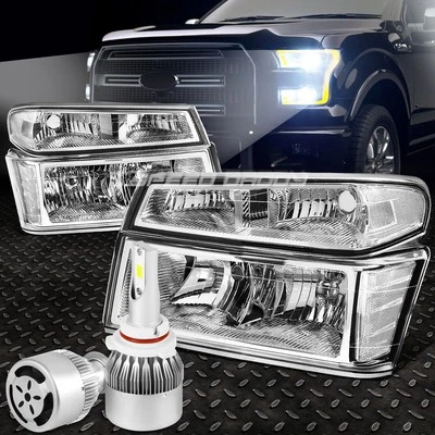 FARO CROMADO+ESQUINA TRANSPARENTE+LED BLANCO 9006 OCULTO CON VENTILADOR PARA 04-12 COLORADO/CAÑÓN Foto 1 de 4