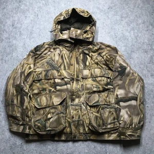 Cabelas Advantage Wetlands Camo Hoody Jacket Men Large L Waterfowl Hunting Cargo - Picture 1 of 11