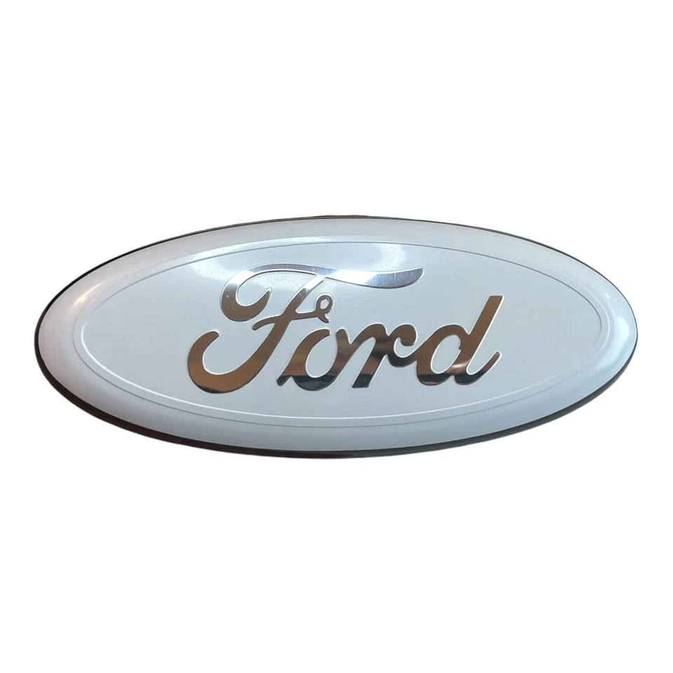 White Tailgate Ford Emblem 5" Rear Oval Logo for Ford Focus C-max Taurus - Image 1 of 4