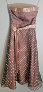 Vintage gepunktetes ärmelloses Juniorkleid Vintage Retro Partykleid Tanzspaß - Bild 1 von 6