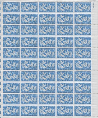 US Scott 1123, Fort Duquesne, 200 years, 1958, Full Mint Sheet of 50, F/VF - Image 1 of 2