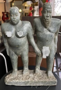 Vintage MCM afrikanische Jade Jadeit geschnitzt Akt Paar Figur Malawi Sgd groß 11,5 - Bild 1 von 5