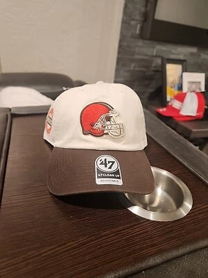 Chapéu ajustável Cleveland Browns '47 marca limpeza lateral remendo NFL NOVO COM ETIQUETAS OSFA - Imagem 1 de 4