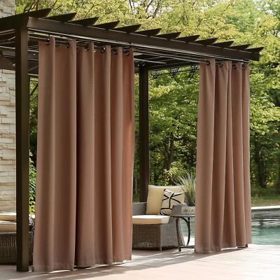 Cortinas impermeables para exterior patio cortina apagada aislamiento térmico para pérgola Foto 1 de 4