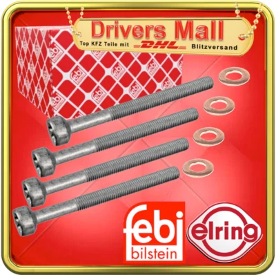 4x FEBI 172930 Zylinderschraube +Dichtringe EINSPRITZDÜSE INJEKTOR MERCEDES OM61 - Bild 1 von 4