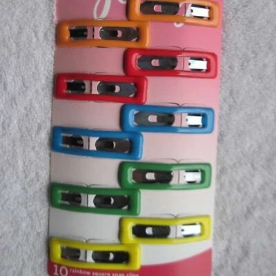 10 pinzas a presión cuadradas de metal cubiertas de epoxi glam brillantes arco iris para niñas Goody Foto 1 de 4