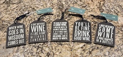 Wooden Wine Bottle 6”x3” Tags (Set of 5) Great for Gifts - Image 1 of 4