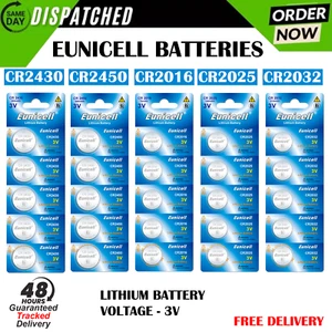 Eunicell Battery CR2032 Coin 2025 2016 2430 2450 3V Cell DL BR Lithium Batteries - Picture 1 of 6