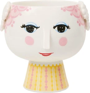 Bjørn Wiinblad Eva Flowerpot on Vase Rose Pink Figure Glazed Porcelain Decor... - Picture 1 of 6