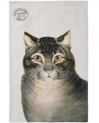 METROPOLITAN MUSEUM OF ART, 'THE FAVORITE CAT' KITCHEN / TEA TOWEL, COTTON/LINEN