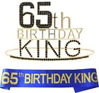 65Th Birthday Gifts For Men, 65Th Birthday King Crown, 65Th Birthday King Sash,